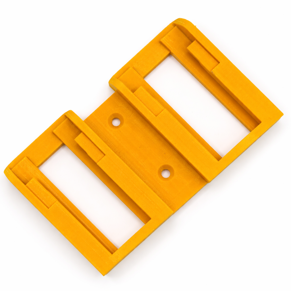 Two yellow plastic frames on a white background