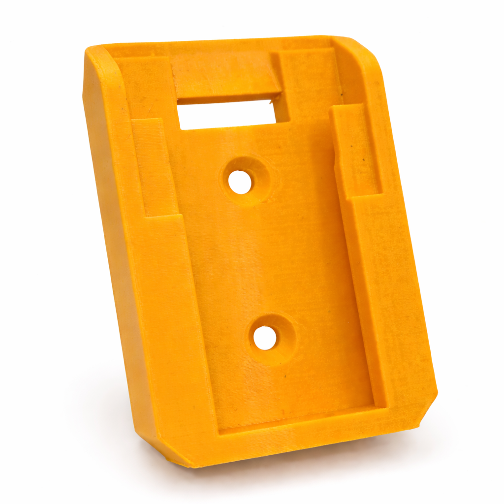 Orange plastic bracket on a white background