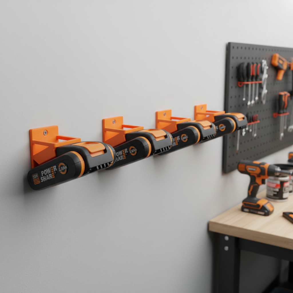 Worx 20V Battery Wall Storage Holders 4-Pack